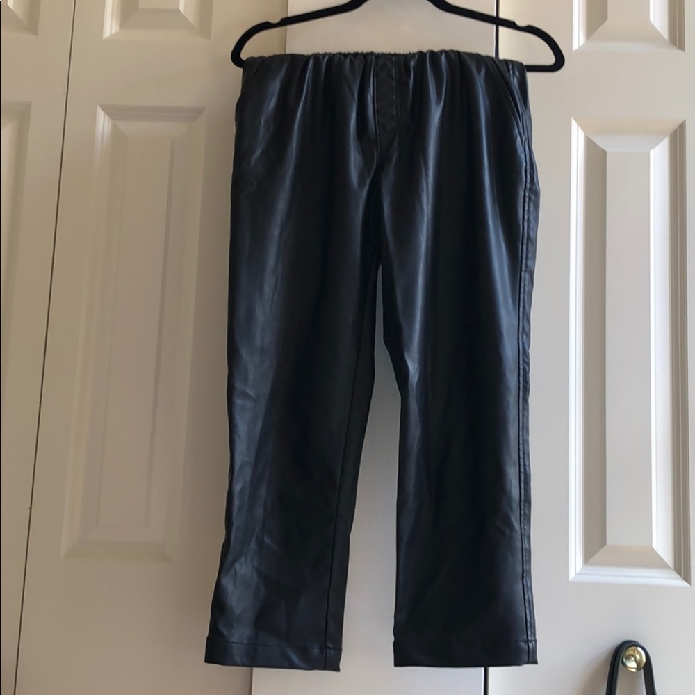 Urban Outfitters black leather jogger pants